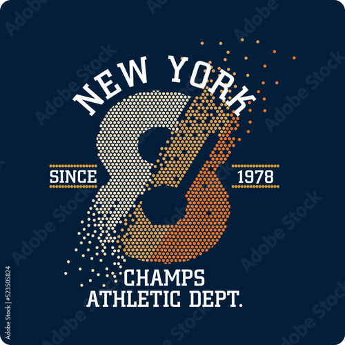 NEW YORK ATHLETIC DEPT vector design for print, t-shirt, stamp, sticker, apparel, icon, element, jersey, and other uses