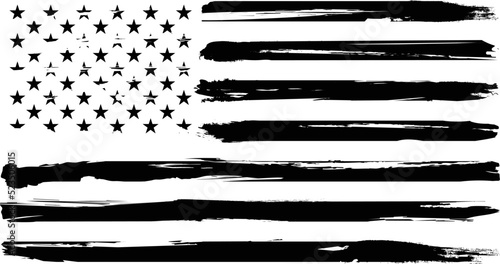 Vector Of The Distressed American Flag