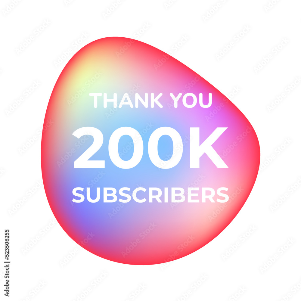 THANK YOU 200K SUSCRIBERS CELEBRATION TEMPLATE DESIGN  VECTOR GOOD FOR SOCIAL MEDIA, CARD , POSTER