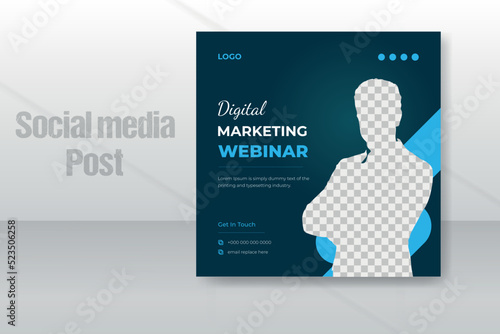 Online live webinar corporate business social media post design or web banner design template