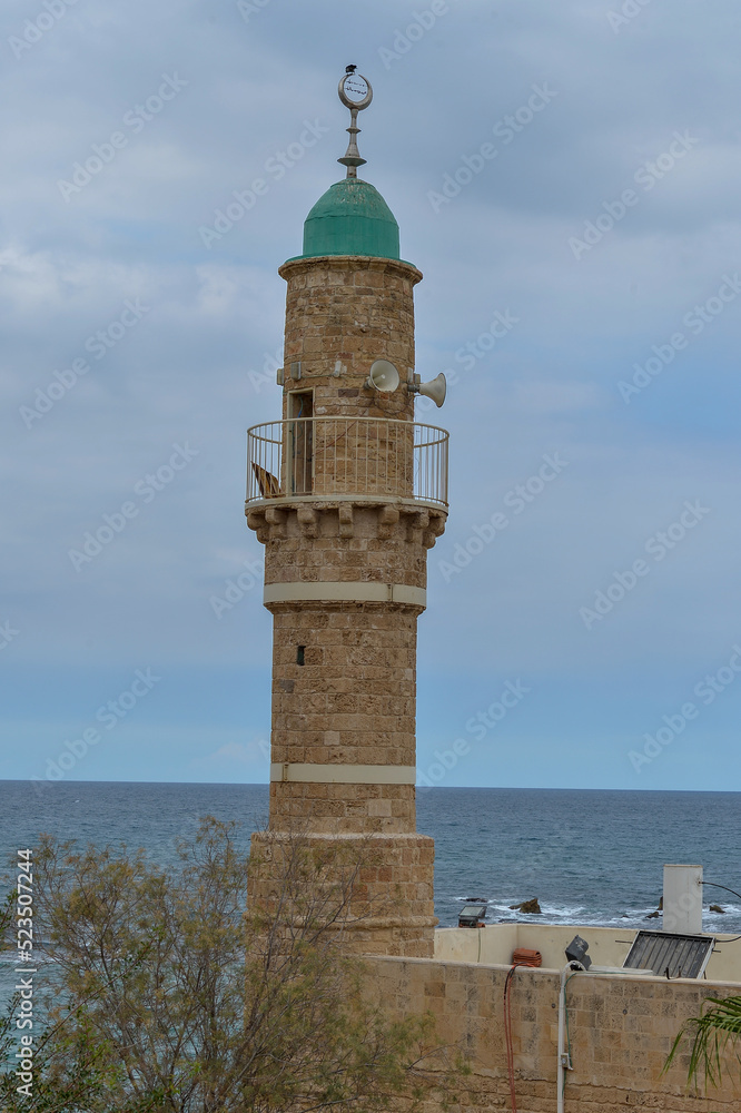 Fototapeta premium Israel, Sea mosque in the ancient Jaffa, Bahr Mosque