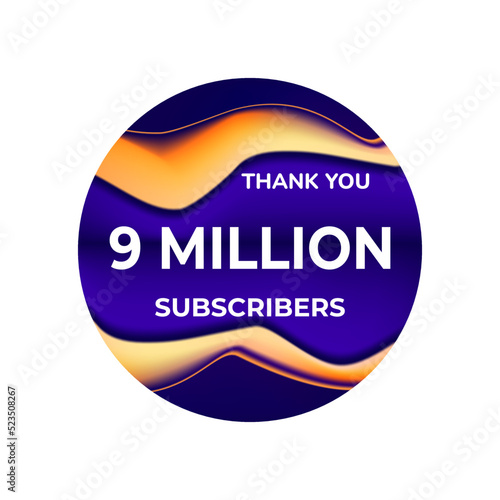 THANK YOU 9 MILLION SUSCRIBERS CELEBRATION TEMPLATE DESIGN VECTOR GOOD FOR SOCIAL MEDIA, CARD , POSTER