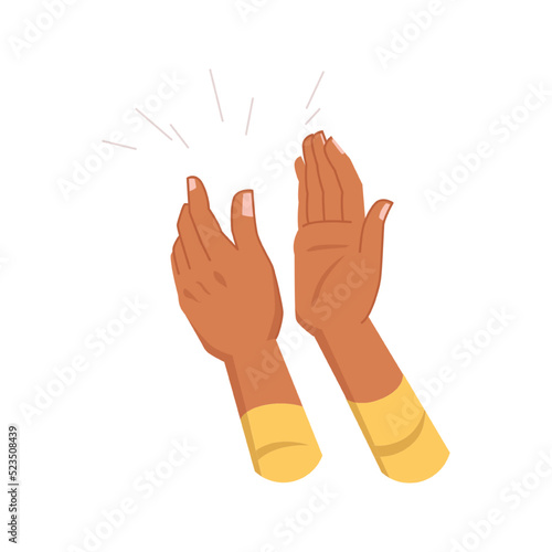 Clapping hands isolated palms. Vector applauding people, appreciation and congratulation, encouragement concept. Crowd applause, bravo by high five, success