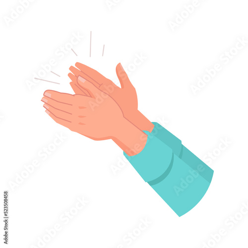 Clapping hands isolated palms. Vector applauding people, appreciation and congratulation, encouragement concept. Crowd applause, bravo by high five, success
