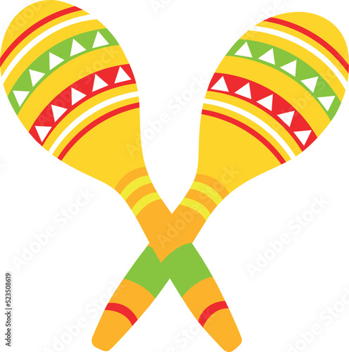 Vector illustration of maraca and tool sign. Maracas and maracas graphic symbol for web. Traditional mexican instrument