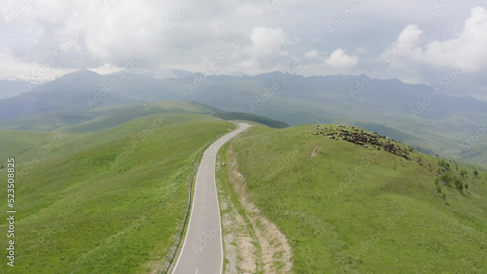 A wonderful mountain road with a serpentine in the North Caucasus from the Narzan Valley to Dzhily-Su, Russia. A wonderful mountain road with a serpentine in the North Caucasus from the Narzan Valley to Dzhily-Su, Russia.