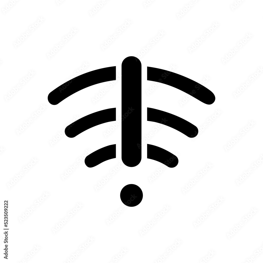 Vetor de No connection black glyph icon. Check router and