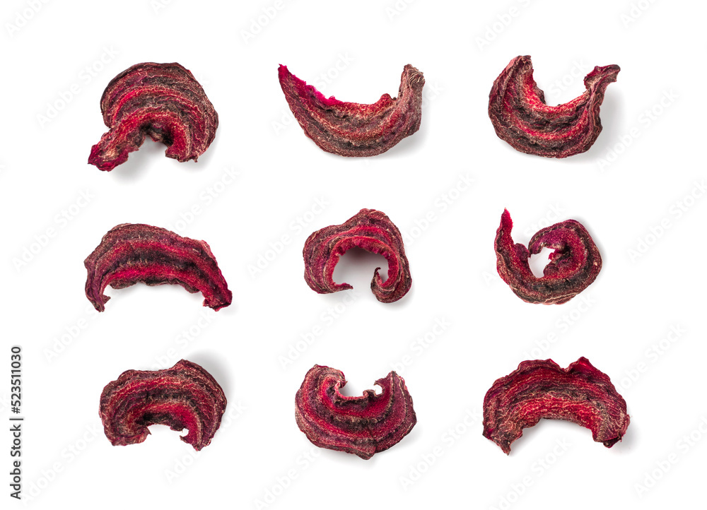 Fototapeta premium Dry Beetroot Cubes Isolated