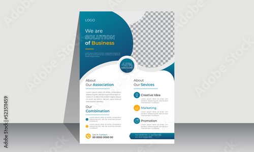 Corporate modern Business flyer design template. Geometric shape business flyer design layout, business poster design and leaflets.