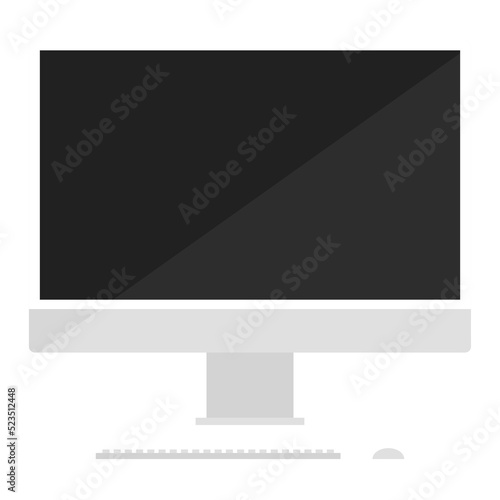 Computer or PC desktop, computer desktop with keyboard and mouse.