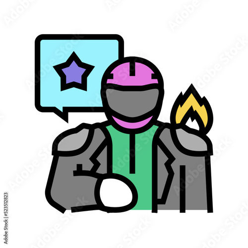 stuntman video production film color icon vector. stuntman video production film sign. isolated symbol illustration