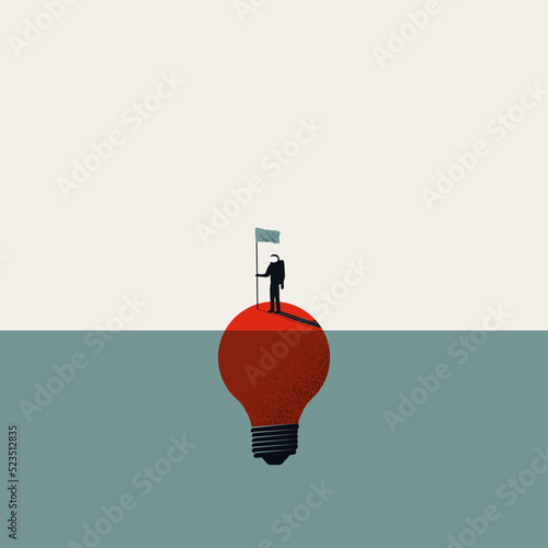 Business breakthrough, innovation vector concept. Symbol of new ideas, imagination. Minimal illustration.