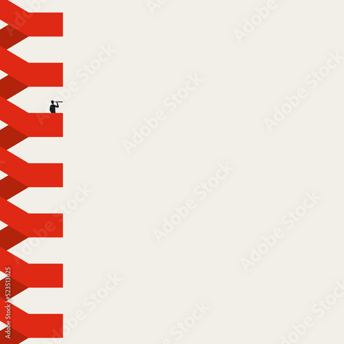 Business vision and future vector concept. Symbol of new career opportunity, success, ambition. Minimal illustration.