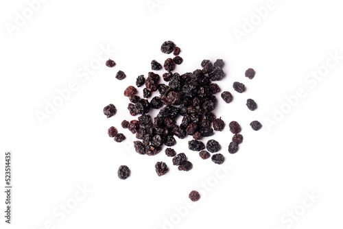 Dried currants on the white...