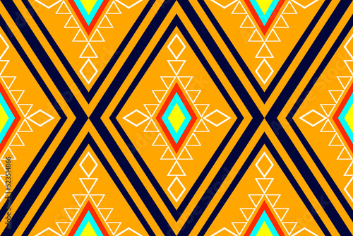 Geometric ethnic oriental seamless pattern traditional Design for background,carpet,wallpaper,clothing,wrapping,Batik,fabric,Vector illustration.embroidery style.