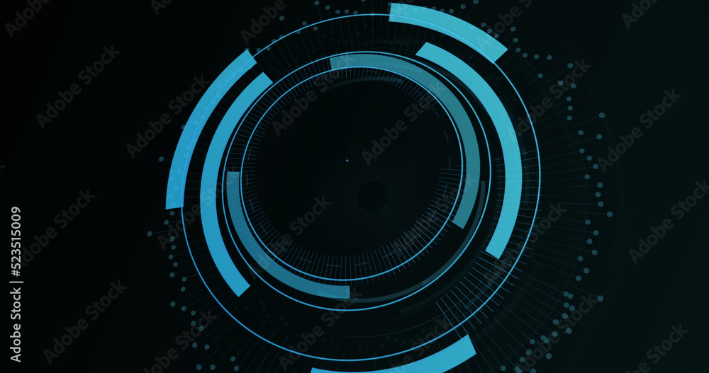 Image of digital padlock in processing circle on black background Image of digital padlock in processing circle on black background