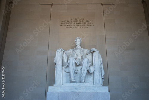 Statue of Abraham Lincoln at the Lincoln Memorial in Washington DC