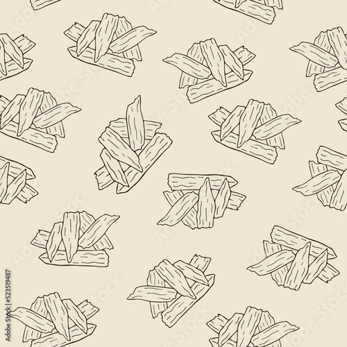 Hand drawn agarwood seamless pattern