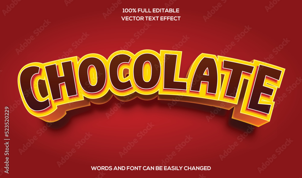 Chocolate 3D Editable text effect 