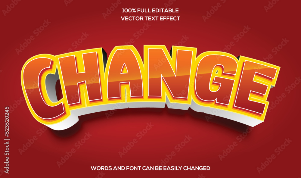 Change 3D Editable text effect 