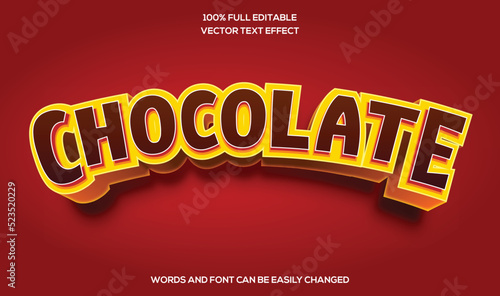 Chocolate 3D Editable text effect 