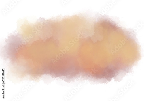 Brown and yellow haze watercolor splash paint background. pastel color with pattern cloud texture effect. with free space to put letters illustration wallpaper.autumn background concept.