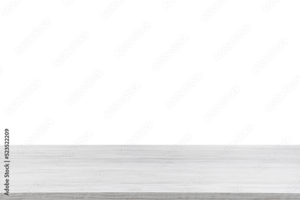 Empty clean wooden surface isolated on white Empty clean wooden surface isolated on white