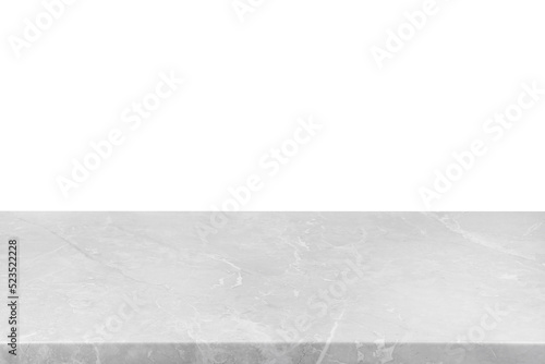 Empty grey marble surface isolated on white