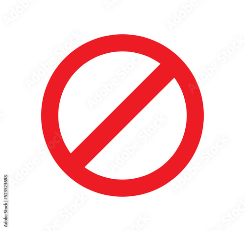 No sign icon isolated on white background. Stop sign vector symbol.