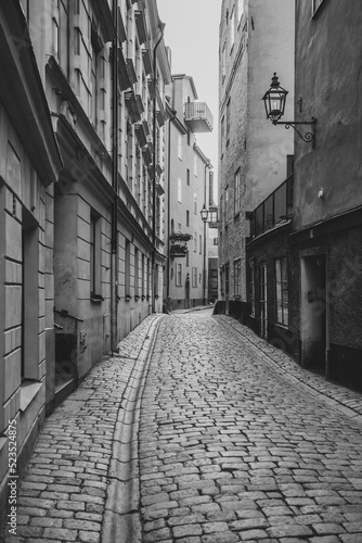 Old cobbled street of Stockholm