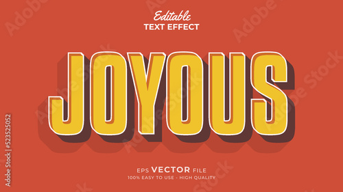 Modern 3d Alphabet, fun style title, text effect for comic Vector illustration
