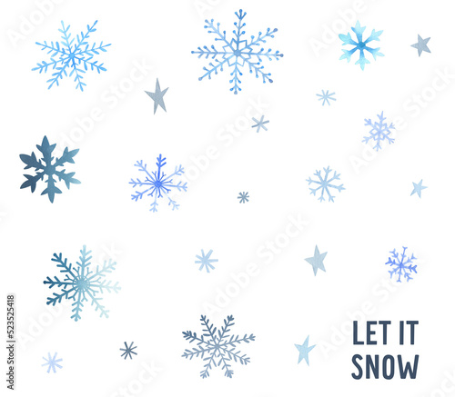 Wallpaper Mural Winter snowflakes illustration, watercolor mountain background, arctic north illustration, iceberg, landscape scrapbooking paper, hand drawn illustration, holiday illustration Torontodigital.ca