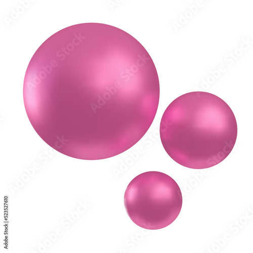 A set of pink metallic bubble gum