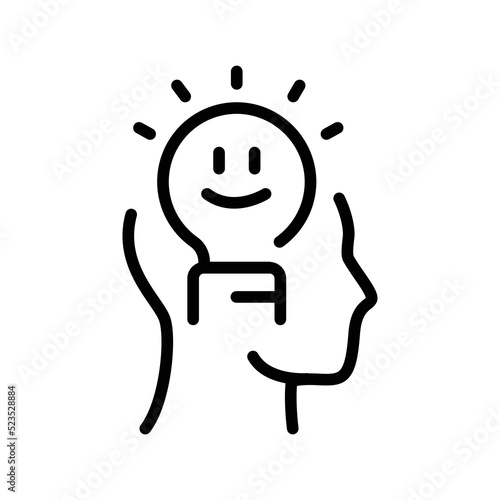 Inspiration line icon. Self development