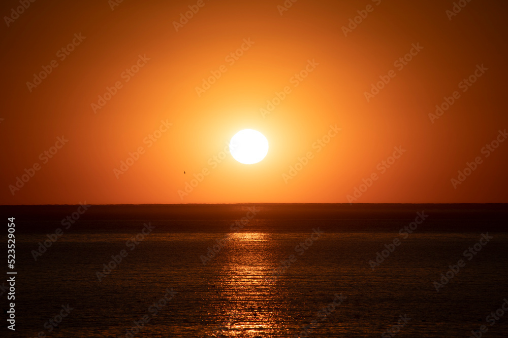 Sunset in  french atlantic ocean cosatline