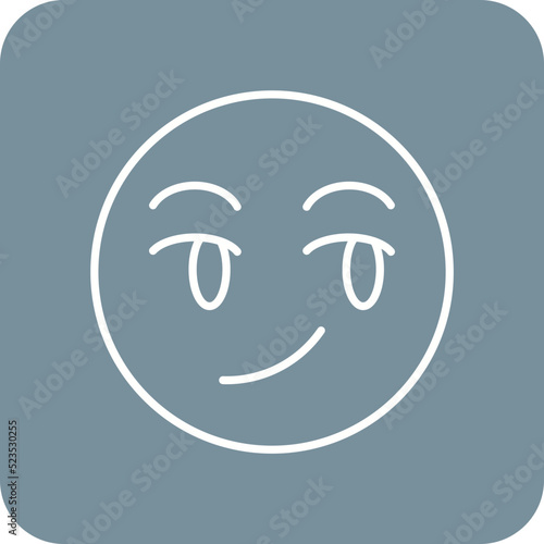 Smirking Multicolor Round Corner Line Inverted Icon