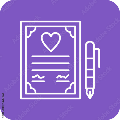 Wedding Contract Multicolor Round Corner Line Inverted Icon