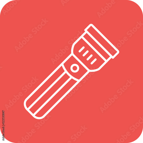 Flashlight Multicolor Round Corner Line Inverted Icon
