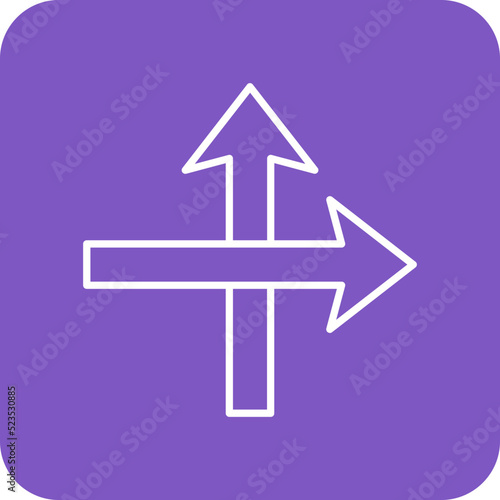 Intersect Multicolor Round Corner Line Inverted Icon