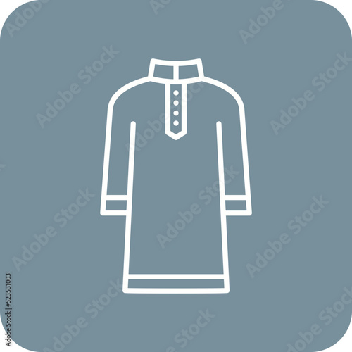 Kurta Multicolor Round Corner Line Inverted Icon