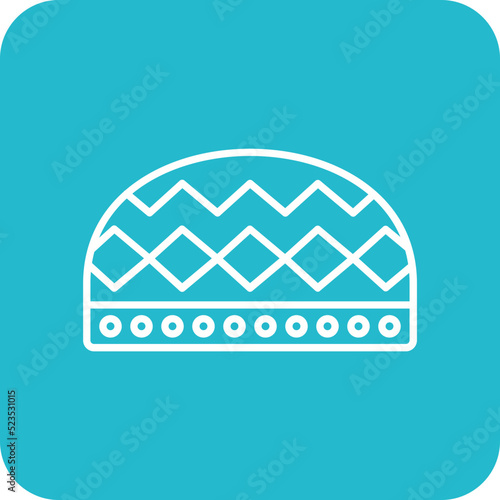 Hat Multicolor Round Corner Line Inverted Icon
