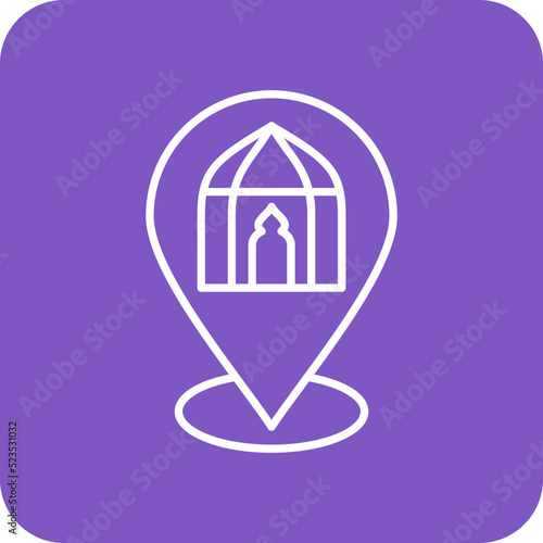 Pin Multicolor Round Corner Line Inverted Icon © Maan Icons