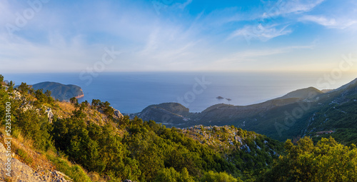 Budva riviera coastline. Montenegro  Balkans  Adriatic sea.