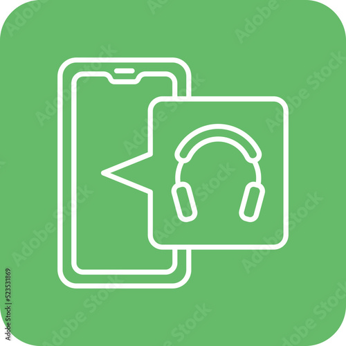 Headphones Multicolor Round Corner Line Inverted Icon