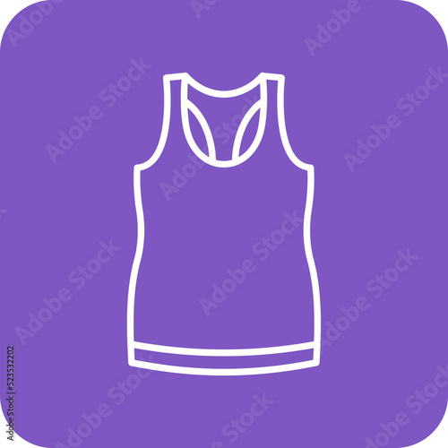 Sleeveless Shirt Multicolor Round Corner Line Inverted Icon
