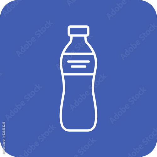 Water Bottle Multicolor Round Corner Line Inverted Icon