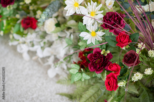 wedding flower decoration selective focus, soft focus of white flower © waranyu