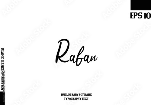 Rafan Muslim Men's Name Stylish Calligraphy Text