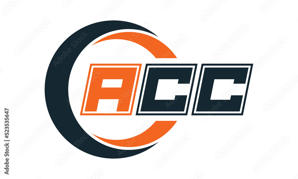 ACC three-letter circle logo design. custom font logo vector template ...
