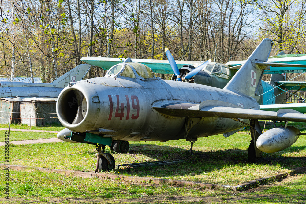 decommissioned MiG-17 at the site for inspection decommissioned MiG-17 at the site for inspection